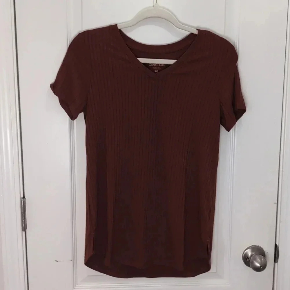 Cuddl Duds Women's Ribbed Short Sleeve Top